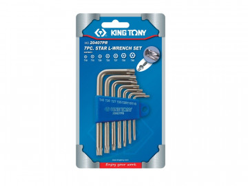Набор Г-образных TORX, T10-T40, с отверстием, 7 предметов KING TONY 20407PR