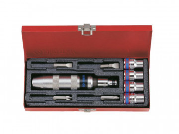 Отвертка ударная с принадлежностями 5/16&quot, 10 предметов KING TONY 4505MR