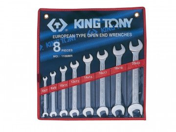 Набор рожковых ключей, 6-22 мм, 8 предметов KING TONY 1108MR