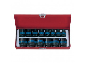 Набор ударных торцевых головок 1/2&quot, шестигранные, 10-27 мм, 14 предметов KING TONY 4414MP