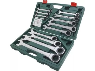 Комплект трещоточных комбинированных ключей, 8-32 мм, 13 шт. Hans 166513MB