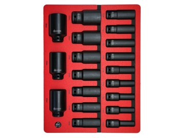 Набор ударных глубоких торцевых головок 1/2