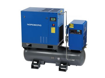 Компрессор винтовой, 15 кВт, 10 бар, 1910 л/мин, ресивер 350 л Nordberg NCC20RD